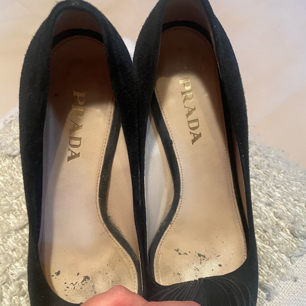 Prada Black Peep-Toe Heels - Picture 3 of 4